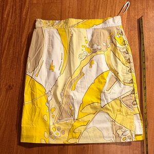 Anne Klein Yellow and White Skirt
